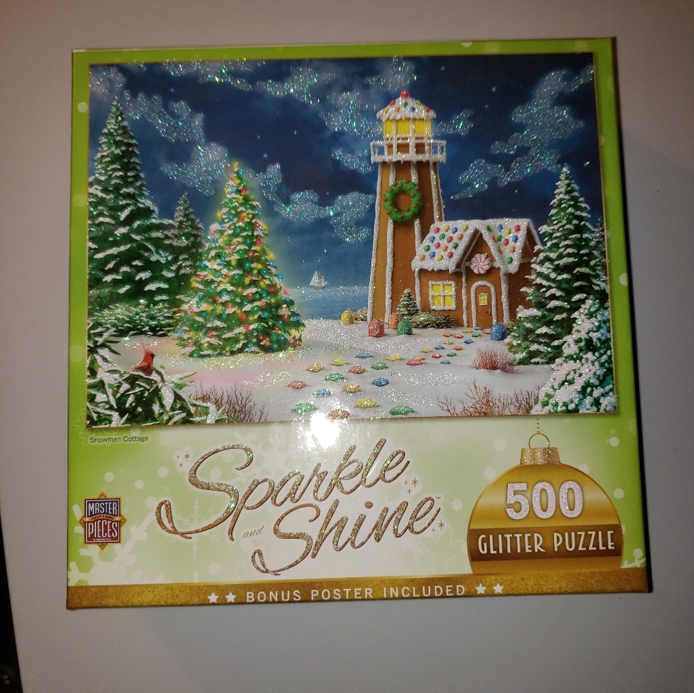 Gingerbread lighthouse puzzle Christmas Jigsaw 500 pc
